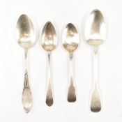 FOUR 19TH CENTURY SILVER SPOONS