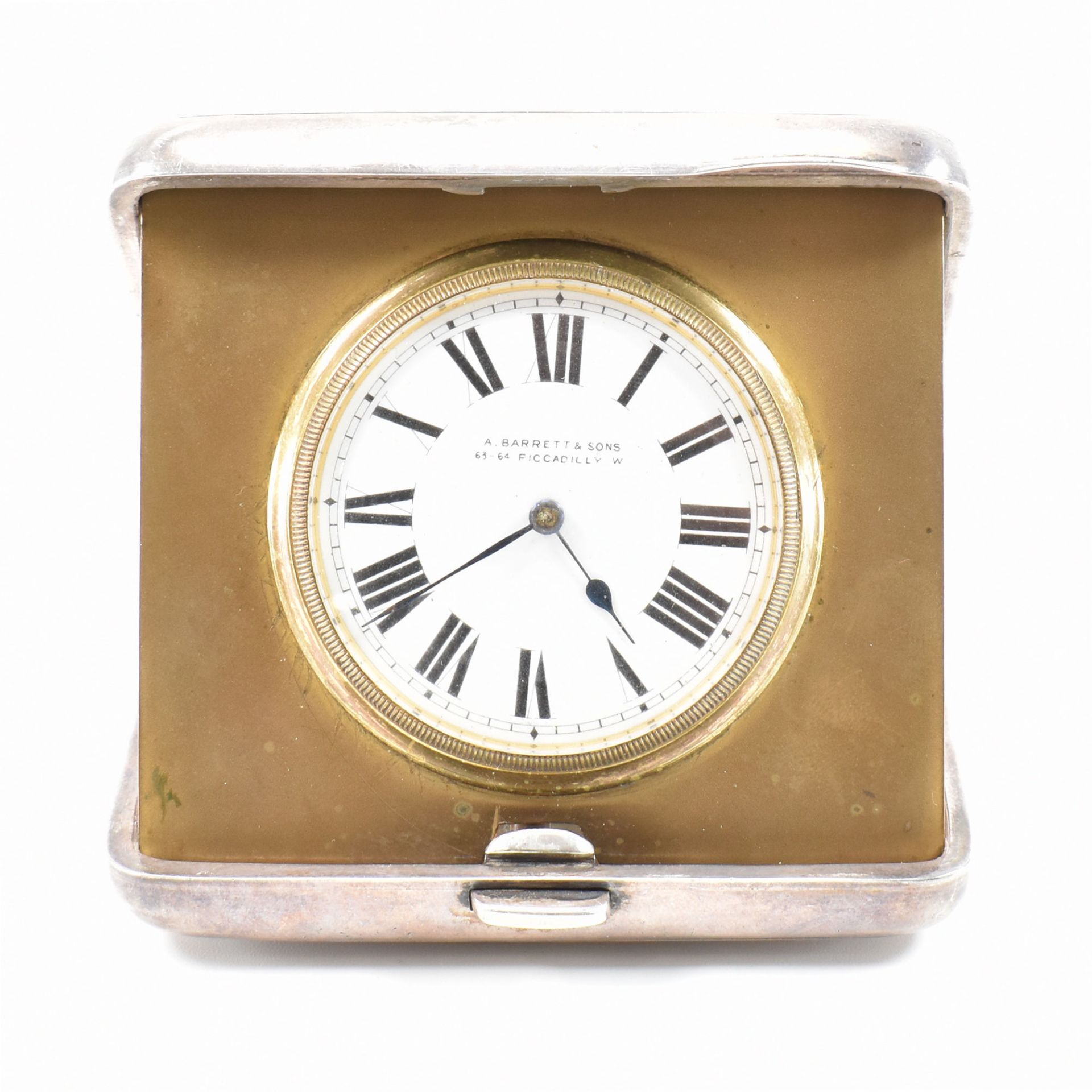 ANTIQUE SILVER HALLMARKED TRAVEL CLOCK