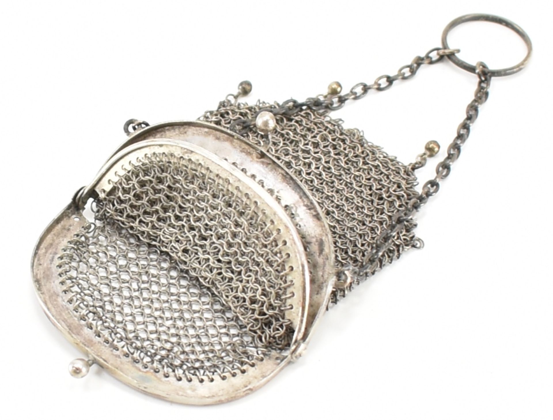 SILVER WHITE METAL CHAINMAIL PURSE - Image 3 of 4