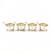 SET OF FOUR VICTORIAN SILVER HALLMARKED TABLE SALTS