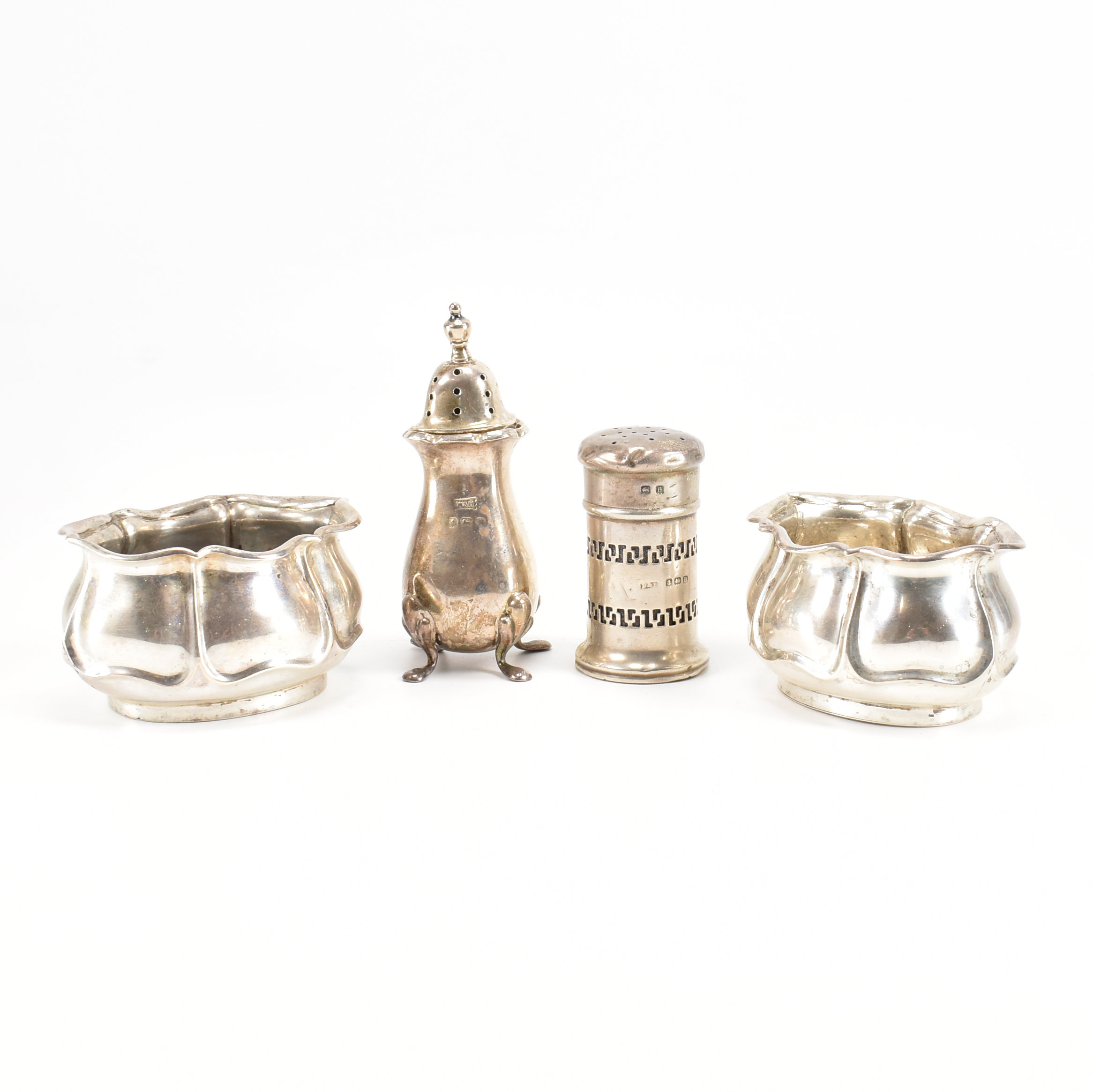 ASSORTMENT OF HALLMARKED SILVER CONDIMENTS