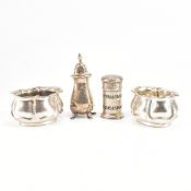 ASSORTMENT OF HALLMARKED SILVER CONDIMENTS