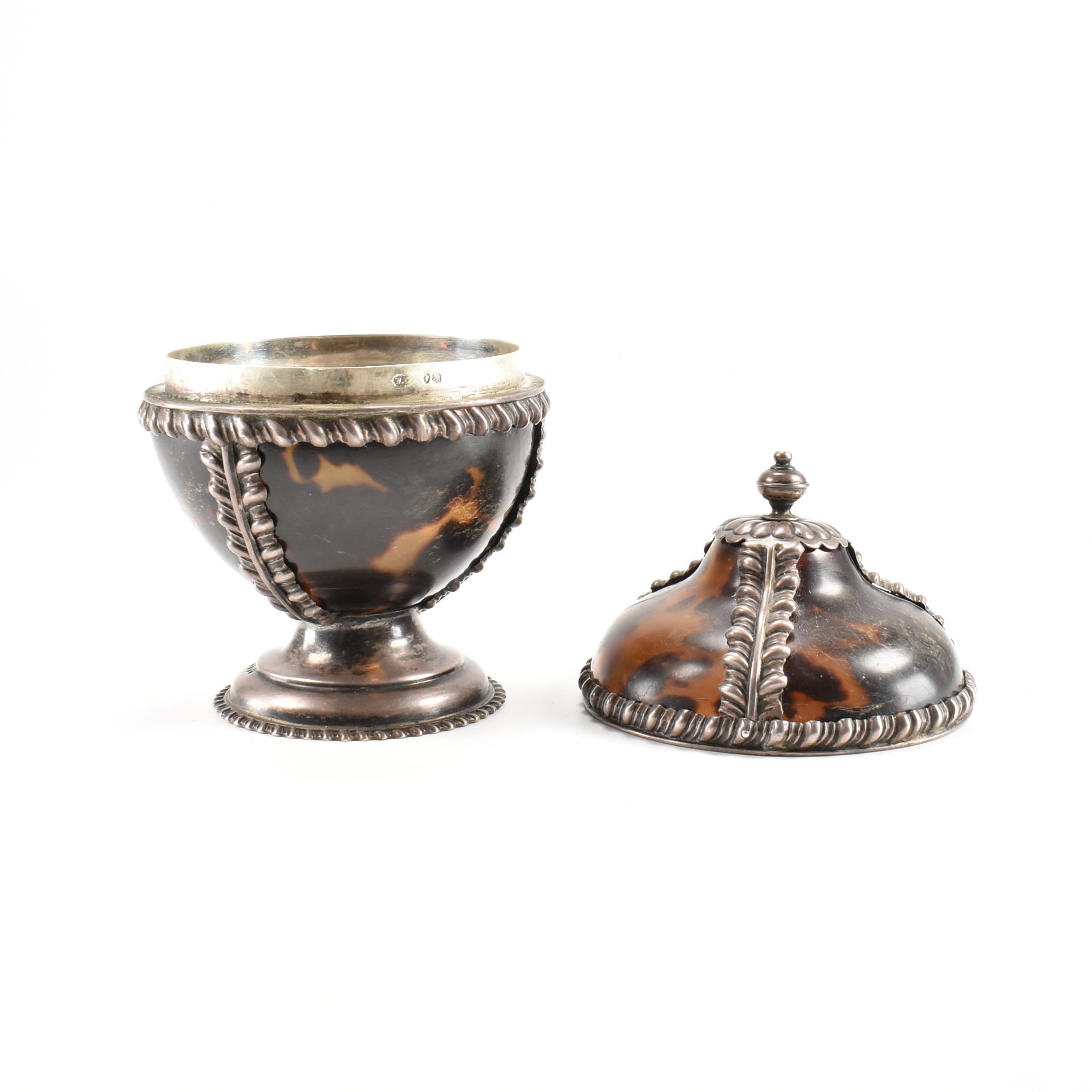 VICTORIAN TORTOISESHELL AND SILVER LIDDED POT - Image 4 of 8