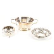 AN ASSORTMENT OF HALLMARKED SILVER DISHES