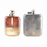 TWO HALLMARKED SILVER HIP FLASKS