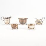 ASSORTMENT OF VICTORIAN & LATER HALLMARKED SILVER CABRIOLE FOOTED ITEMS