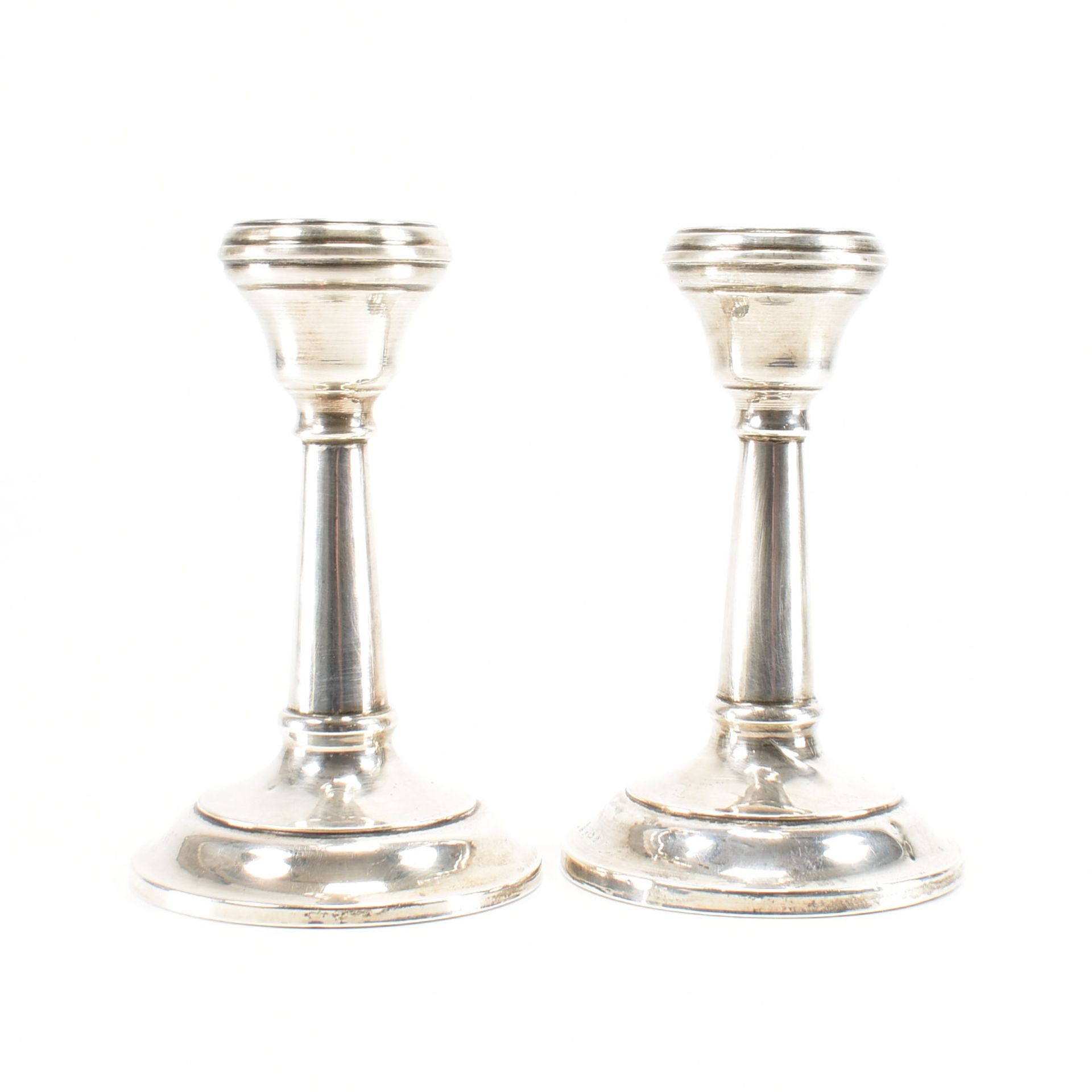 PAIR OF SILVER 1946 HALLMARKED CANDLESTICKS