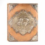 VICTORIAN PHOTOGRAPH ALBUM COVER WITH SILVER PANELING