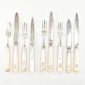 20TH CENTURY JOSIAH WILLIAMS SILVER & MOTHER OF PEARL CUTLERY