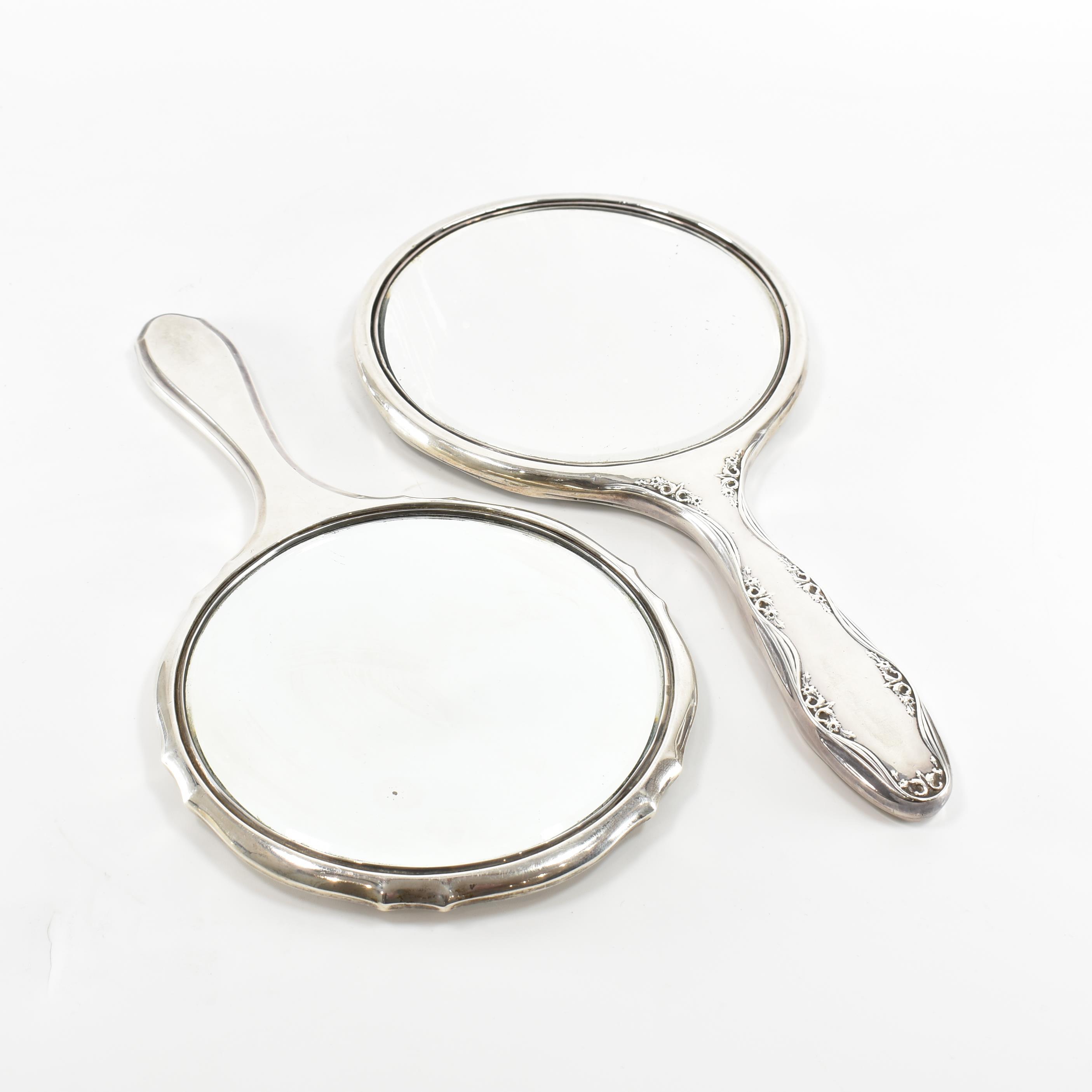 TWO MID CENTURY HALLMARKED SILVER HAND MIRRORS - Image 2 of 6