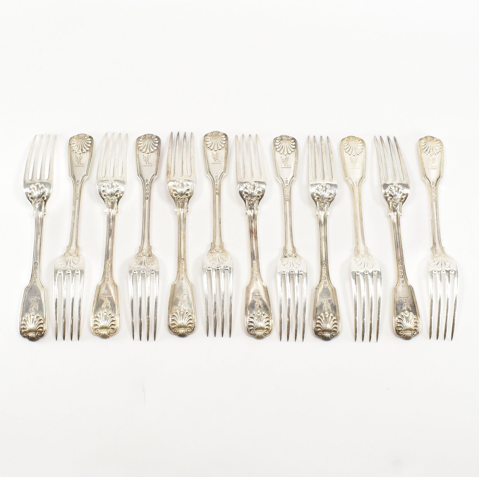 WILLIAM IV ANTIQUE SILVER HALLMARKED CUTLERY SET - Image 2 of 20