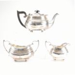 A GEORGE V SILVER HALLMARKED TEA SERVICE