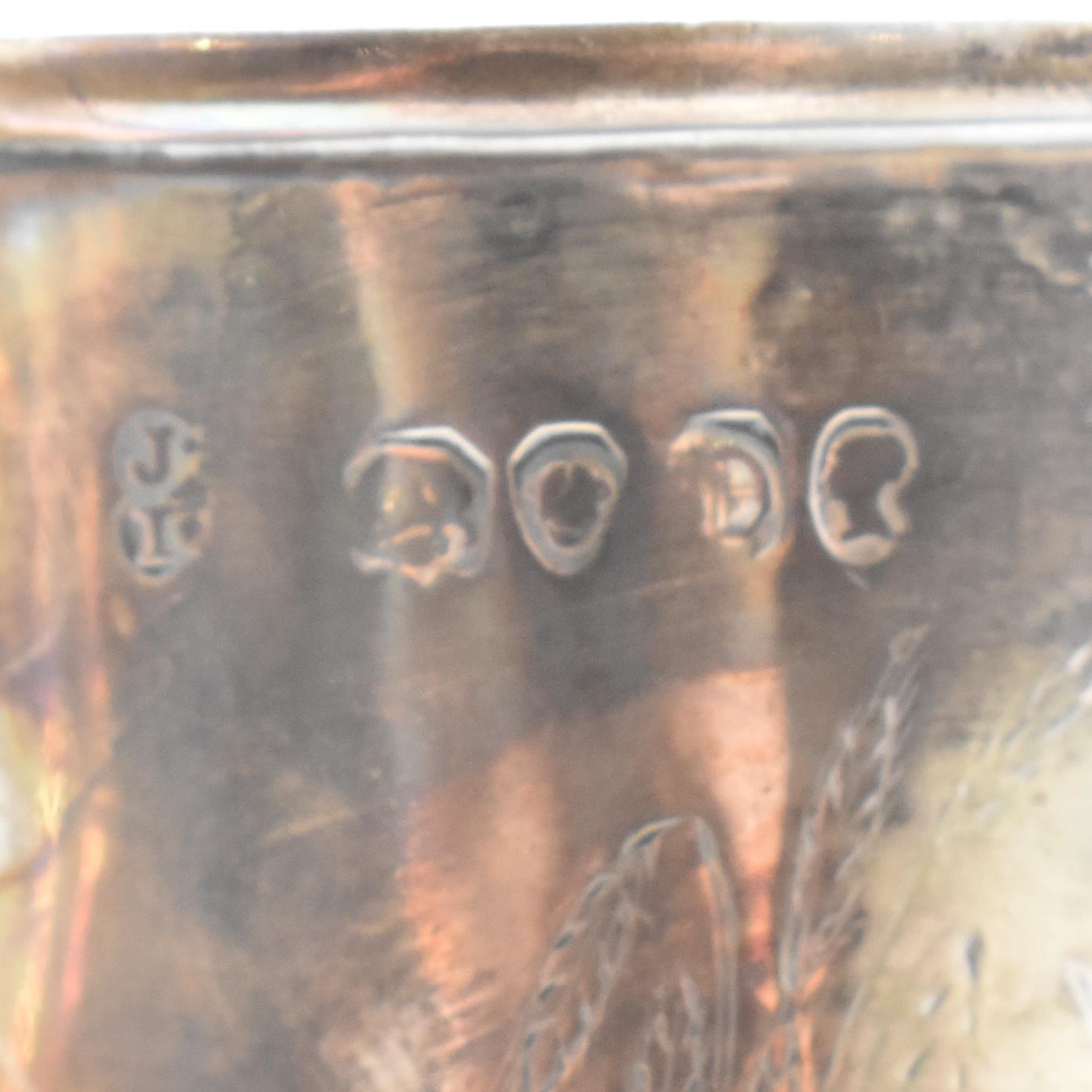 VICTORIAN HALLMARKED SILVER FOOTED TANKARD CUP TROPHY - Image 4 of 4