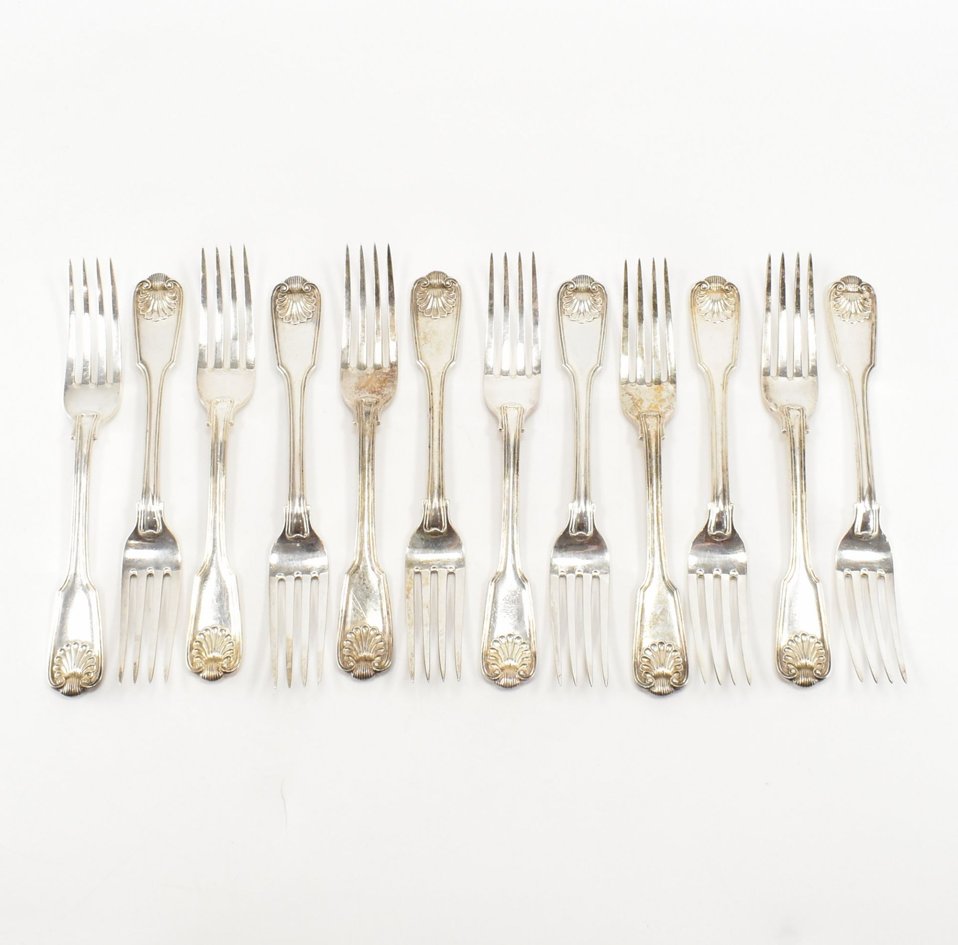 WILLIAM IV ANTIQUE SILVER HALLMARKED CUTLERY SET - Image 8 of 20