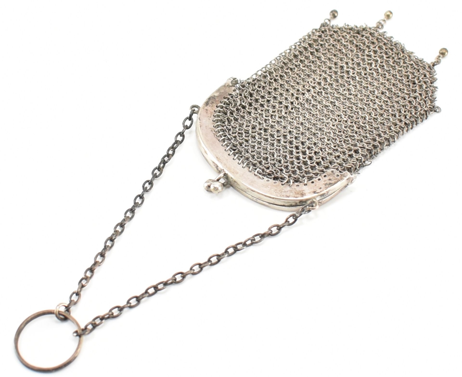 SILVER WHITE METAL CHAINMAIL PURSE - Image 2 of 4