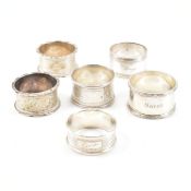 COLLECTION OF ASSORTED VICTORIAN & LATER SILVER NAPKIN RINGS