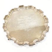 HALLMARKED SILVER FOOTED SALVER TRAY