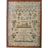 19TH CENTURY HORSE HILL HOUSE LONDON SAMPLER