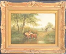 HENRY HARRIS OIL ON CANVAS LANDSCAPE PAINTING