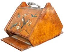 19TH CENTURY WALNUT PAINTED HUMIDOR BOX