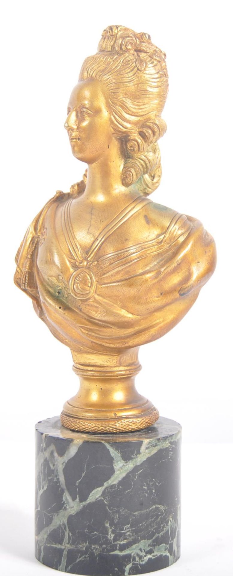 20TH CENTURY GILDED BRONZE BUST MARIE ANTOINETTE - Image 3 of 6