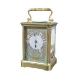 19TH CENTURY FRENCH HAND PAINTED CARRIAGE CLOCK