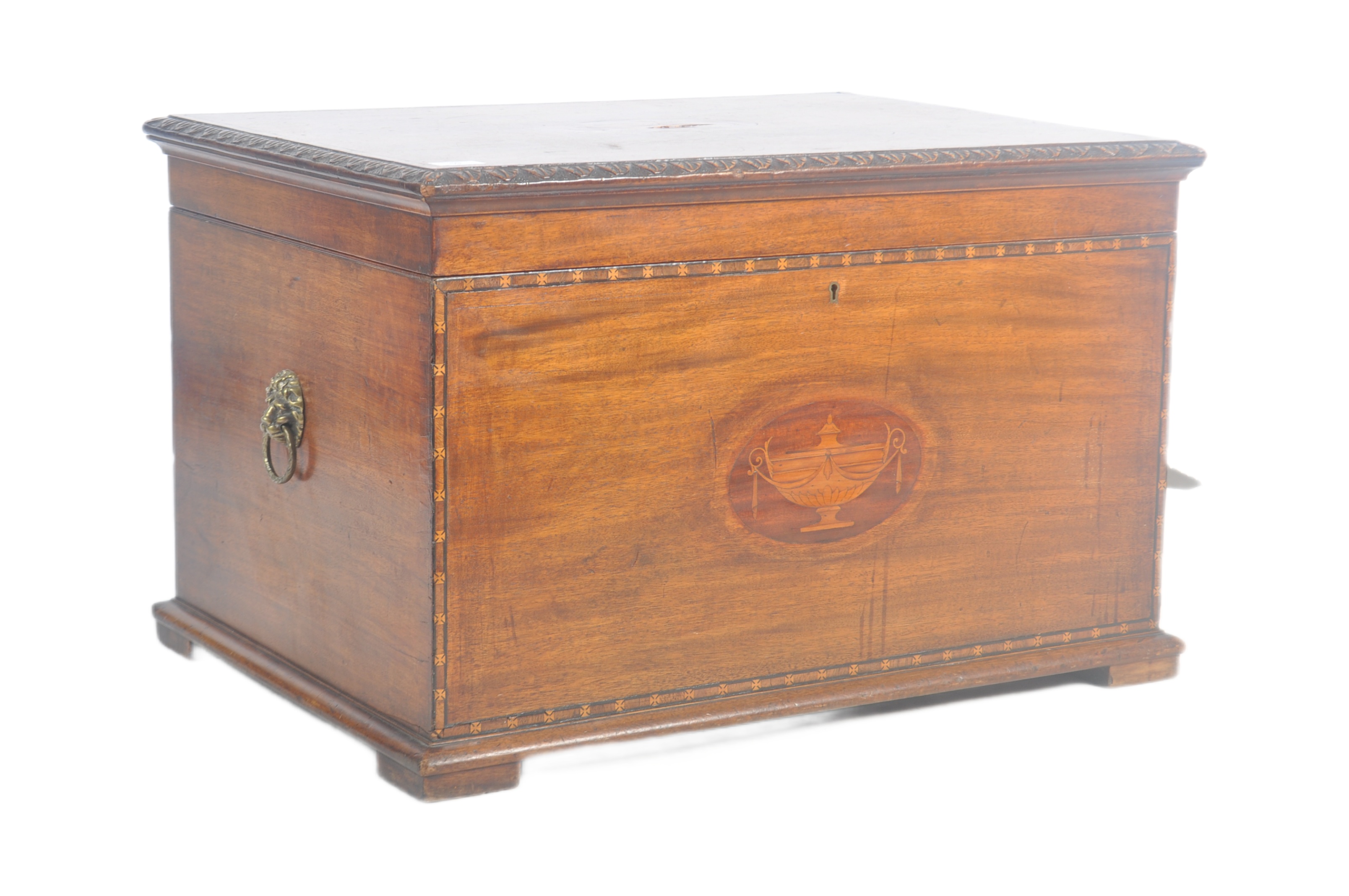 19TH CENTURY MAHOGANY INLAID BLANKET BOX CHEST - Image 7 of 7