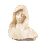 WITHDRAWN FROM SALE 19TH CENTURY WHITE MARBLE ALABASTER FIGURE OF MARY