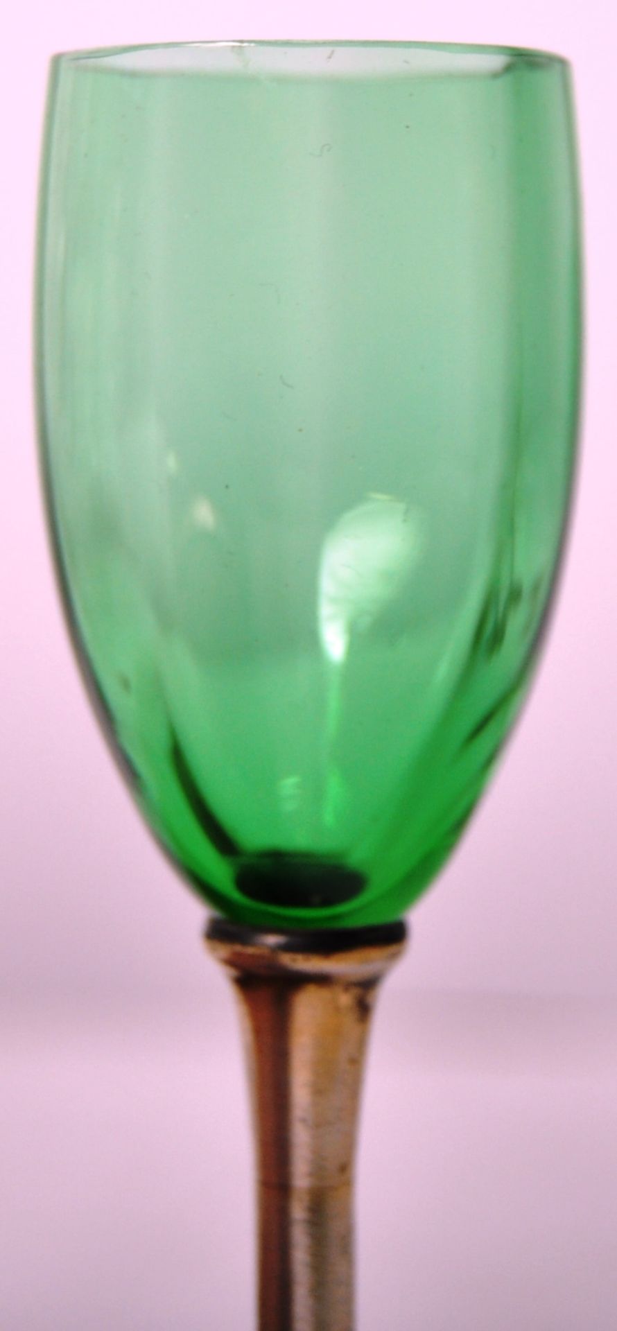 SET OF SIX GREEN GLASS AND SILVER GLASSES - Image 3 of 8