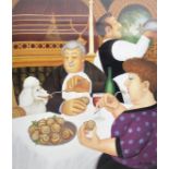 BERYL COOK (B.1926) - DINING IN PARIS - SIGNED PRINT