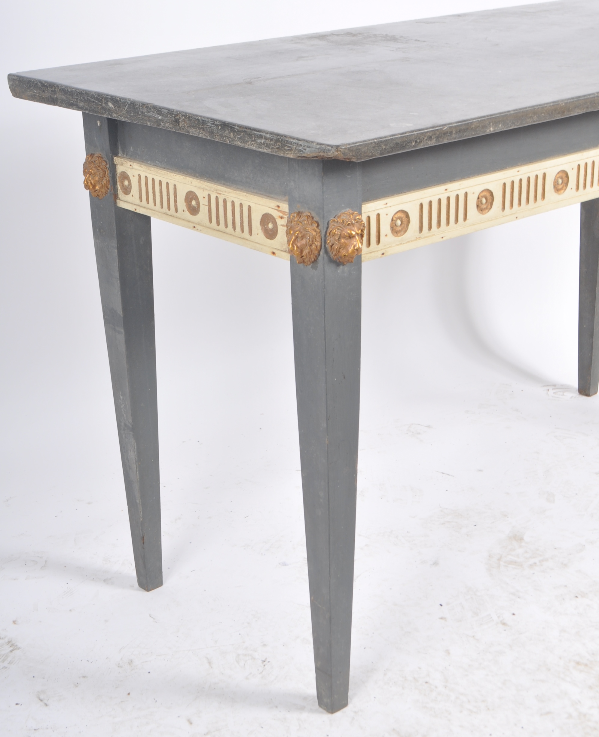 REGENCY REVIVAL MAHOGANY MARBLE TOPPED LION HALL TABLE - Image 8 of 8