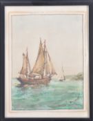 19TH CENTURY WATERCOLOUR ON PAPER DEPICTING SAILING BOATS