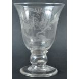 19TH CENTURY ENGRAVED GLASS COIN GOBLET