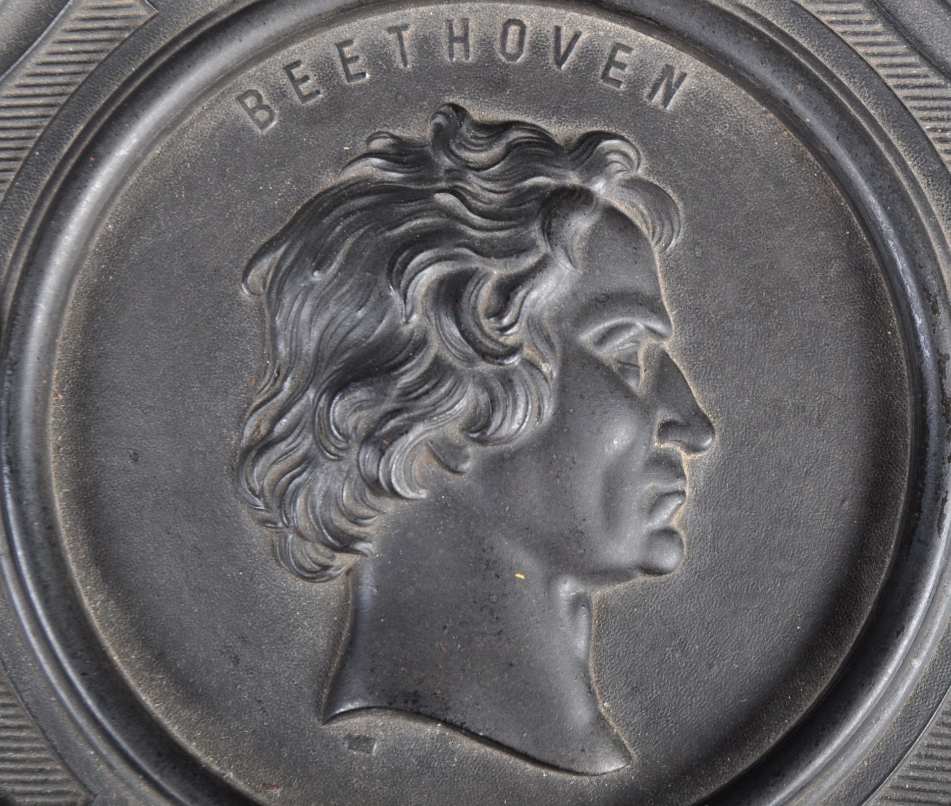 19TH CENTURY BOIS DURCI VULKANITE PLAQUE OF BEETHOVEN - Image 3 of 6