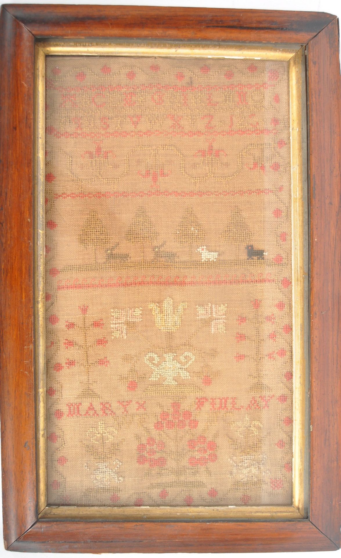 19TH CENTURY NEEDLEPOINT SAMPLER BY MARY FINLAY