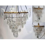 SET OF EARLY 20TH CENTURY FACETED CUT GLASS LIGHTING