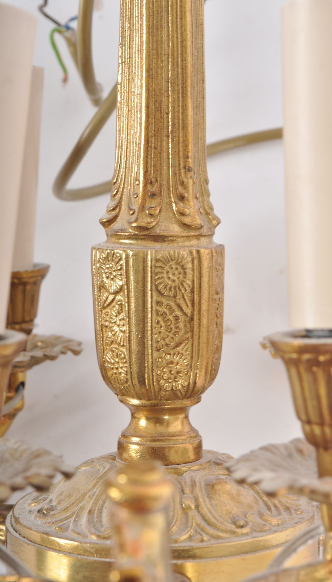 SUITE OF ANTIQUE REVIVAL GILT METAL LIGHTING - Image 8 of 13