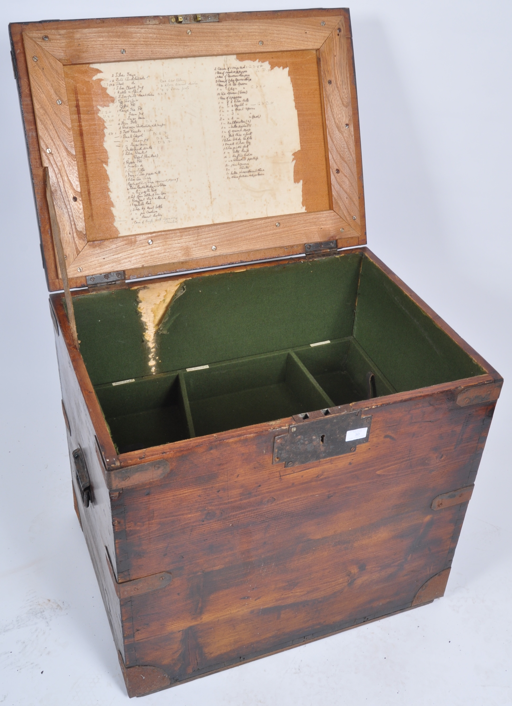 19TH CENTURY MILITARY CAMPAIGN SILVER CHEST TRUNK - Image 9 of 14