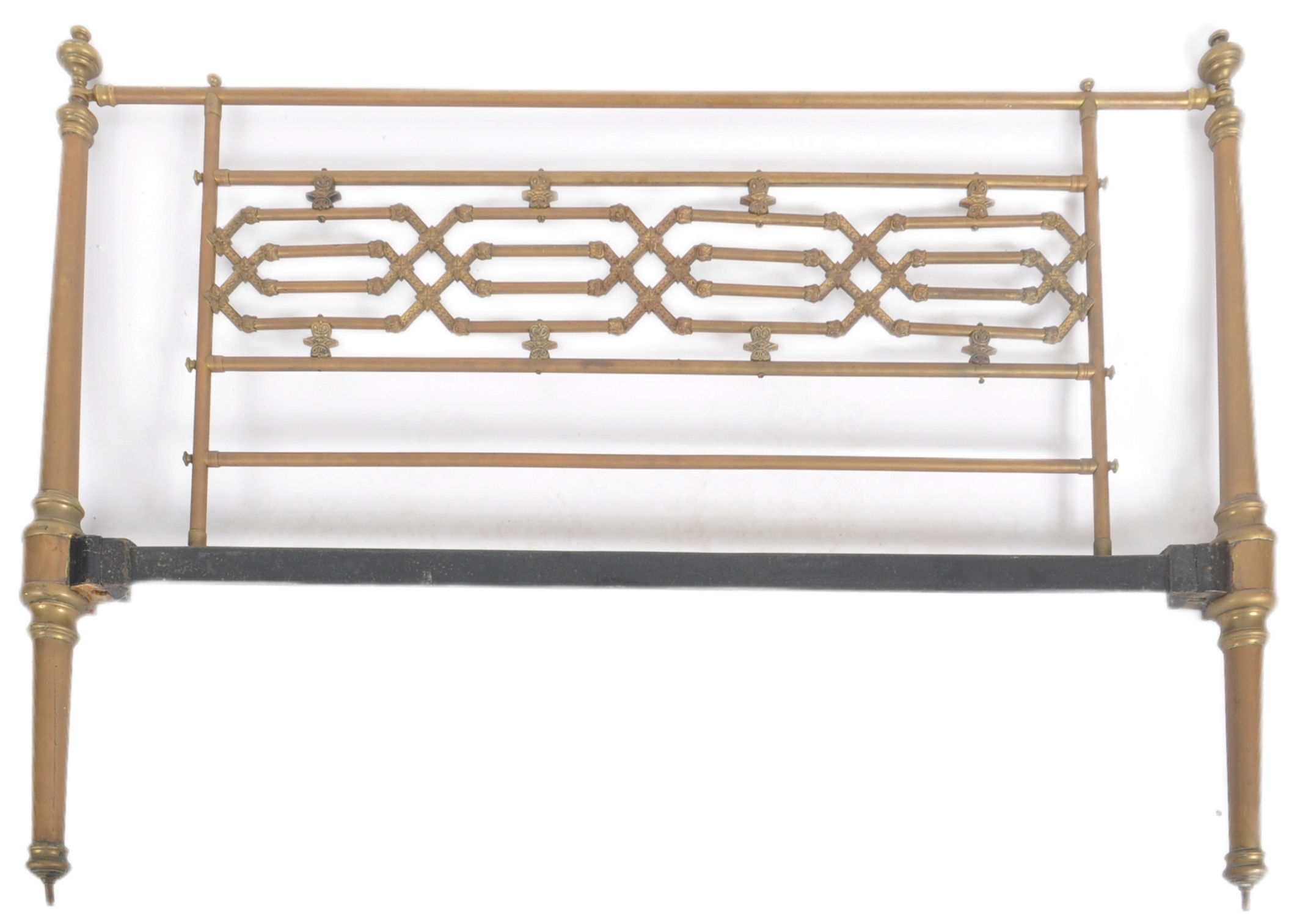 19TH CENTURY VICTORIAN ARCHITECTURAL BRASS BED - Image 8 of 9