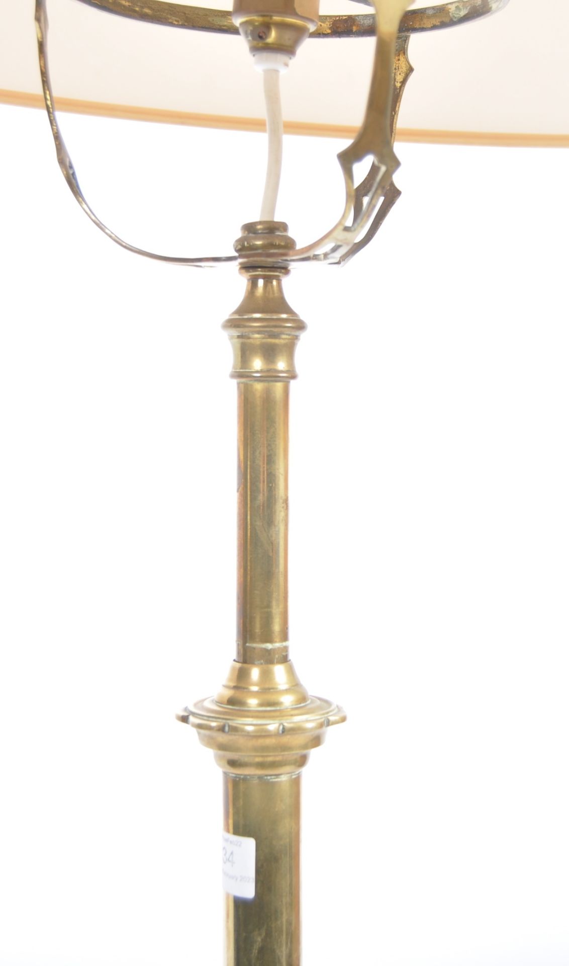 ART NOUVEAU BRASS TELESCOPIC STANDARD LAMP - Image 6 of 6