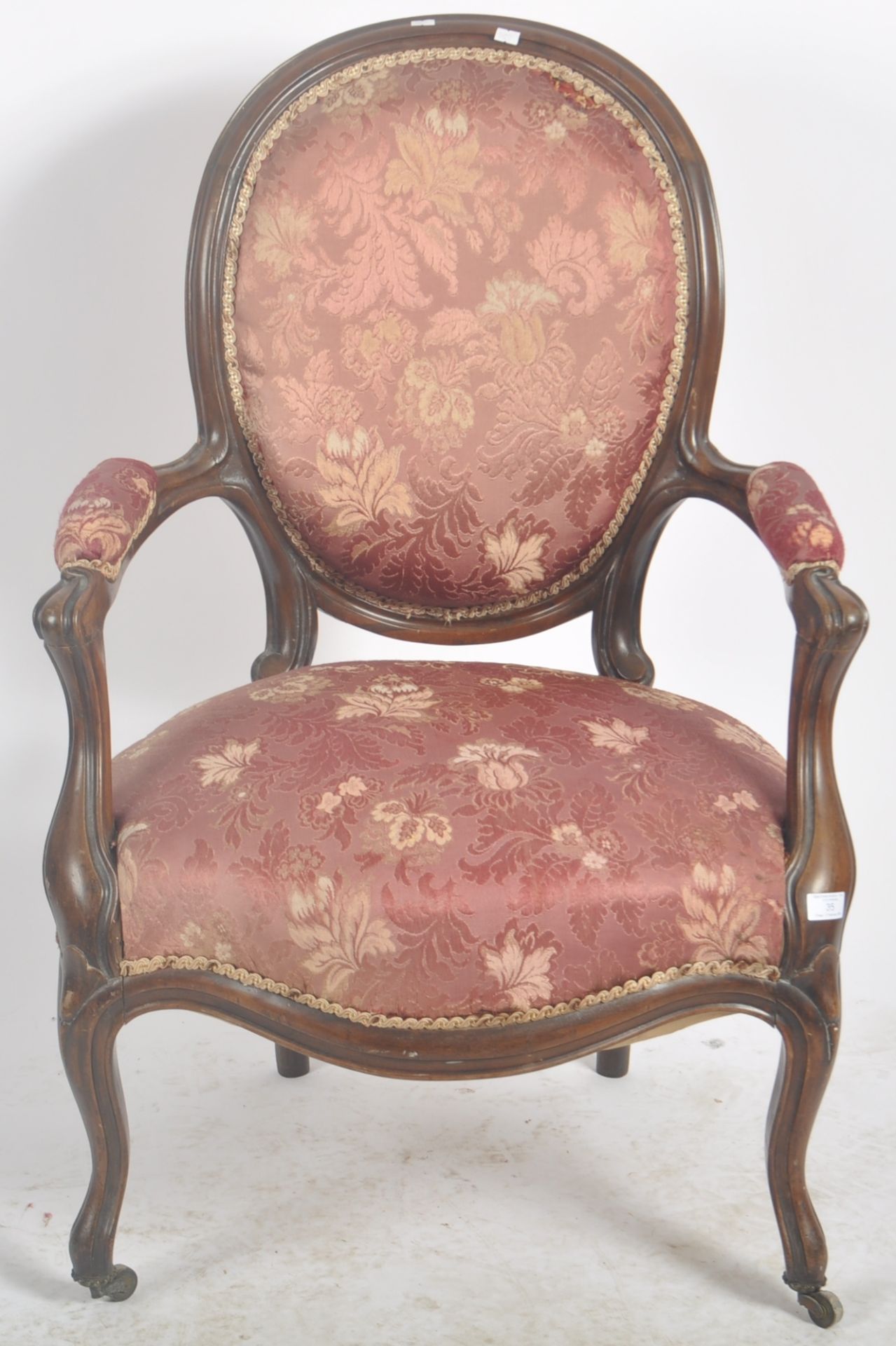19TH CENTURY VICTORIAN ROSEWOOD SALON CHAIR - Image 2 of 6