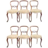 SET OF 19TH CENTURY VICTORIAN ROSEWOOD BALLOON BACK CHAIRS