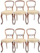 SET OF 19TH CENTURY VICTORIAN ROSEWOOD BALLOON BACK CHAIRS