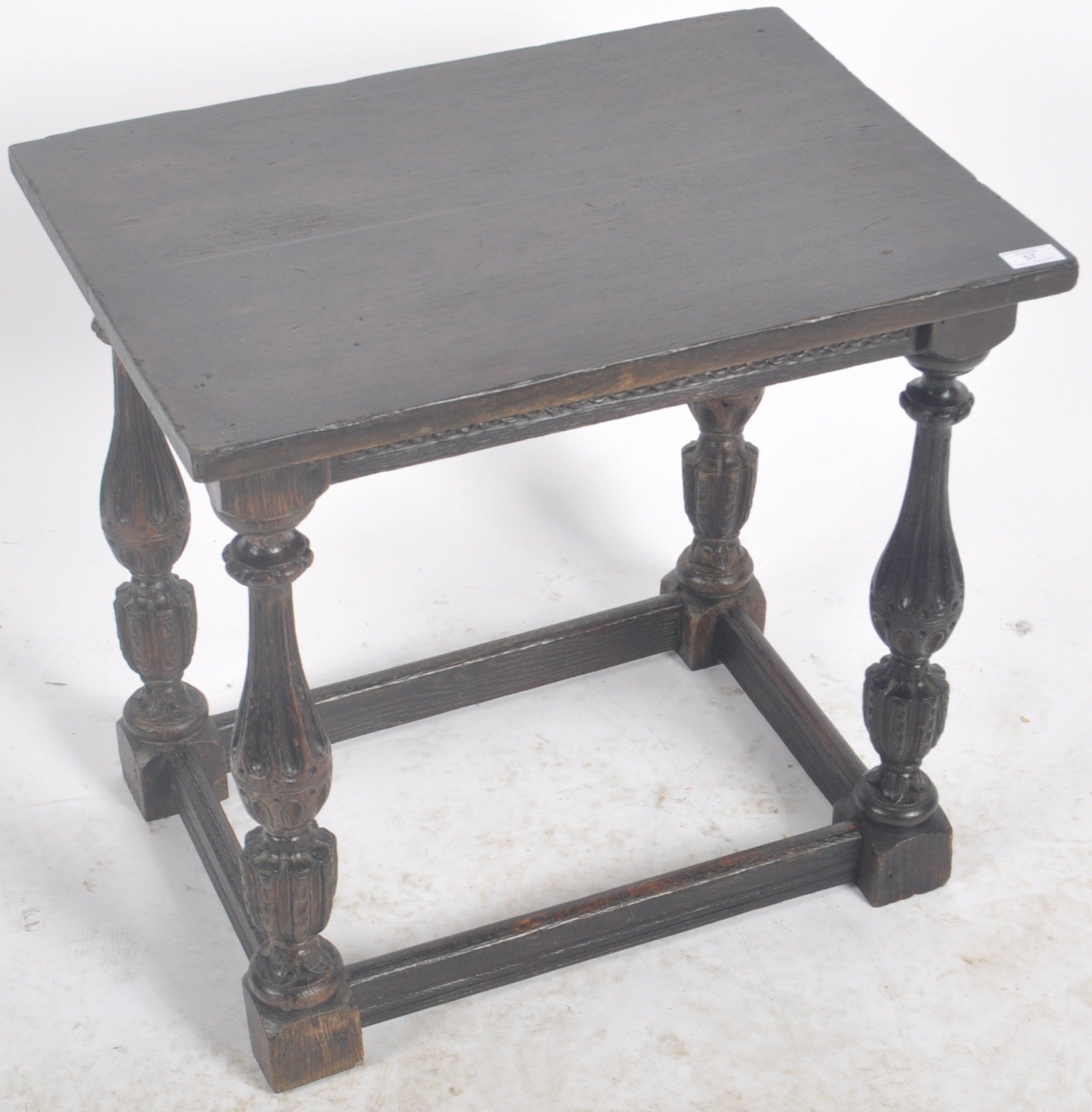16TH CENTURY TUDOR CARVED OAK SIDE LOWBOY TABLE - Image 2 of 6