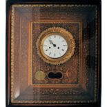 19TH CENTURY FRENCH MARQUETRY INLAID WALL CLOCK