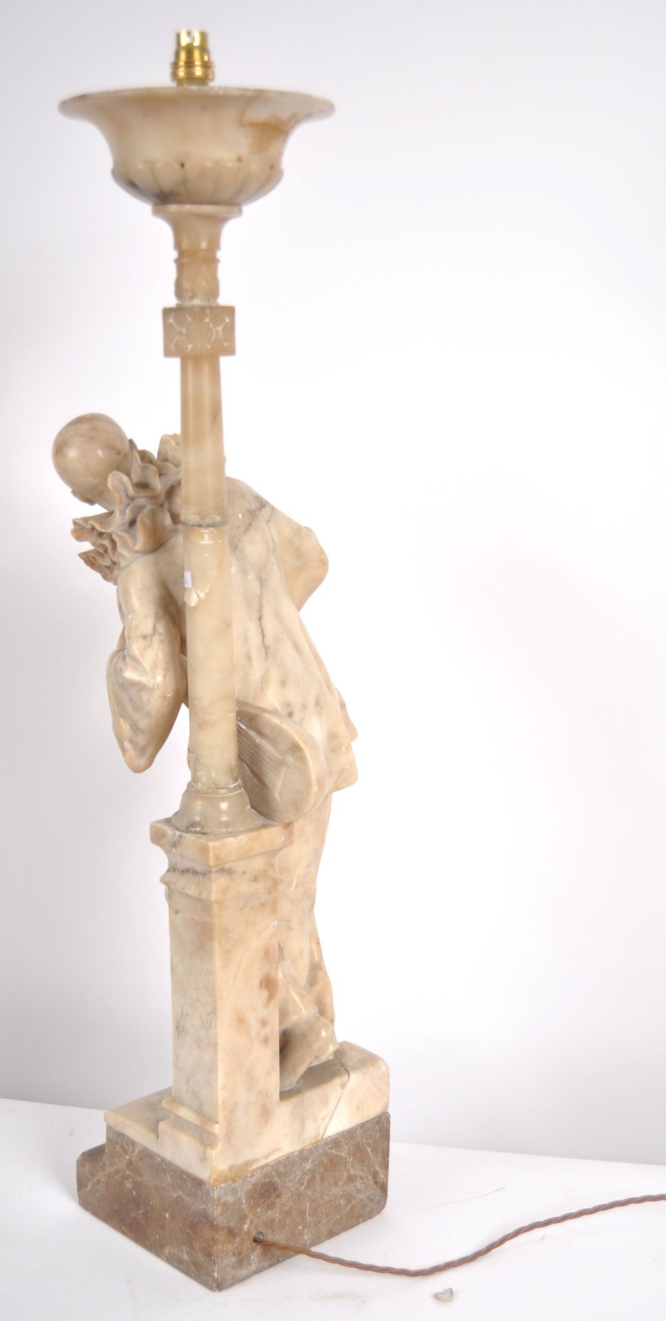 20TH CENTURY MARBLE TORCHERE PIERROT STATUE - Image 6 of 6