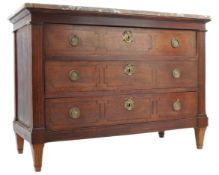 19TH CENTURY FRENCH MAHOGANY & MARBLE CHEST OF DRAWERS