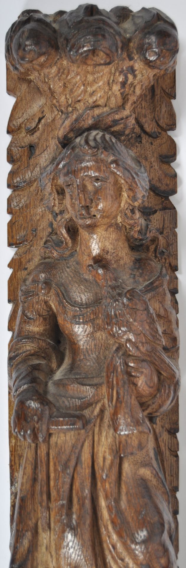 PAIR OF 17TH CENTURY CARVED FRUITWOOD PILASTERS - Image 2 of 5