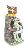 BEARS GREASE MAJOLICA ADVERTISING JUG