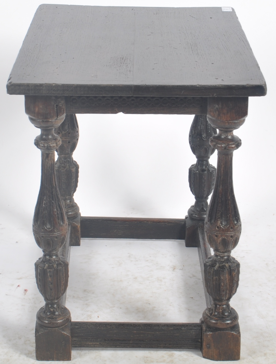16TH CENTURY TUDOR CARVED OAK SIDE LOWBOY TABLE - Image 3 of 6